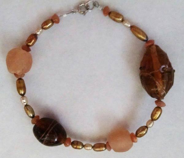 large amber and citrine beads